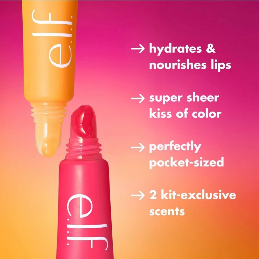 e.l.f. 2PC! Squeeze Me More Lip Balm Duo, Bubblegum💖/Cherry 🍒 BNIB! - Picture 7 of 16